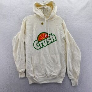 Velva Sheen Hoodie Women Medium Orange Crush Soda Cream Vintage Made in USA 90's